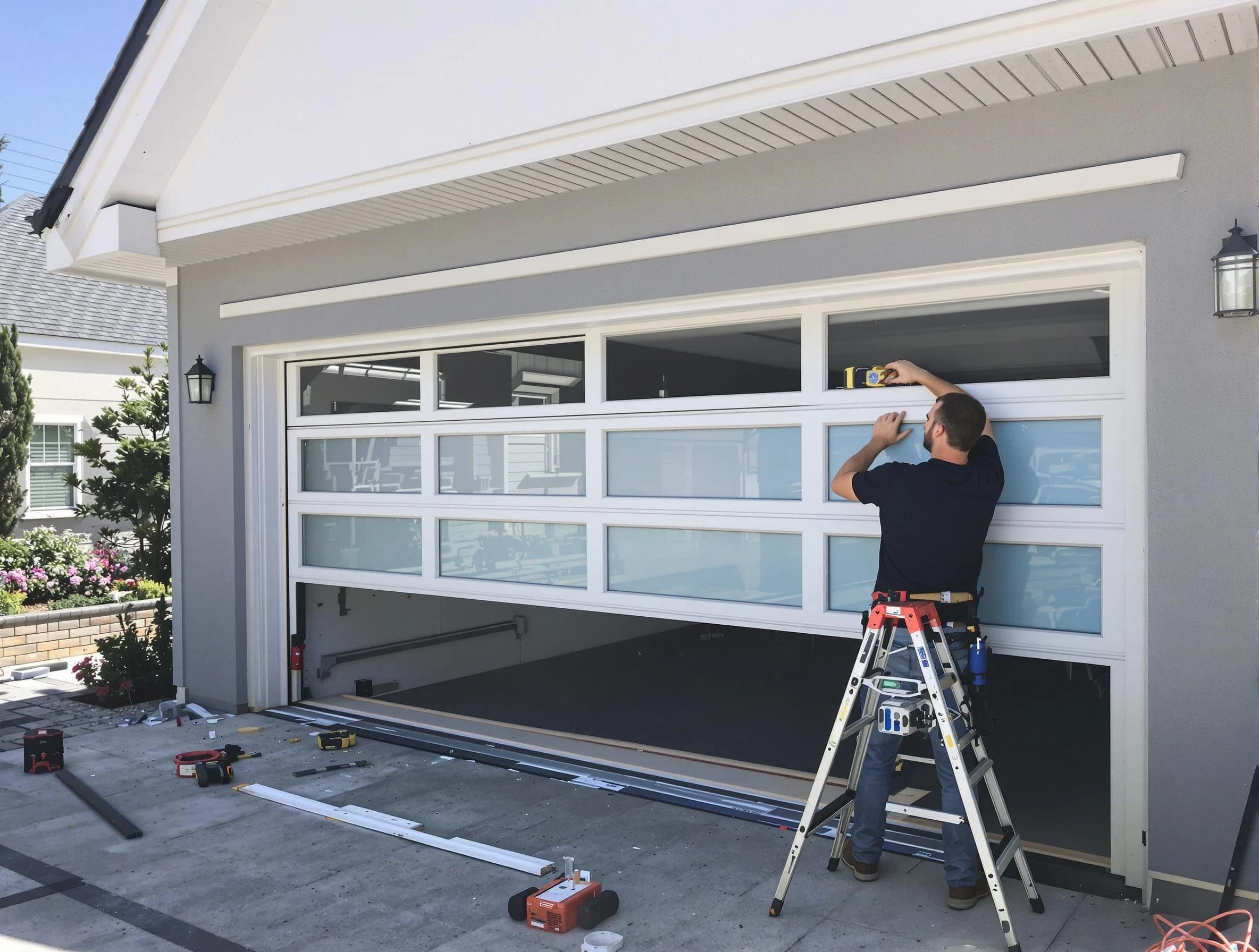 Lexington Garage Door Repair team performing garage door replacement in Lexington