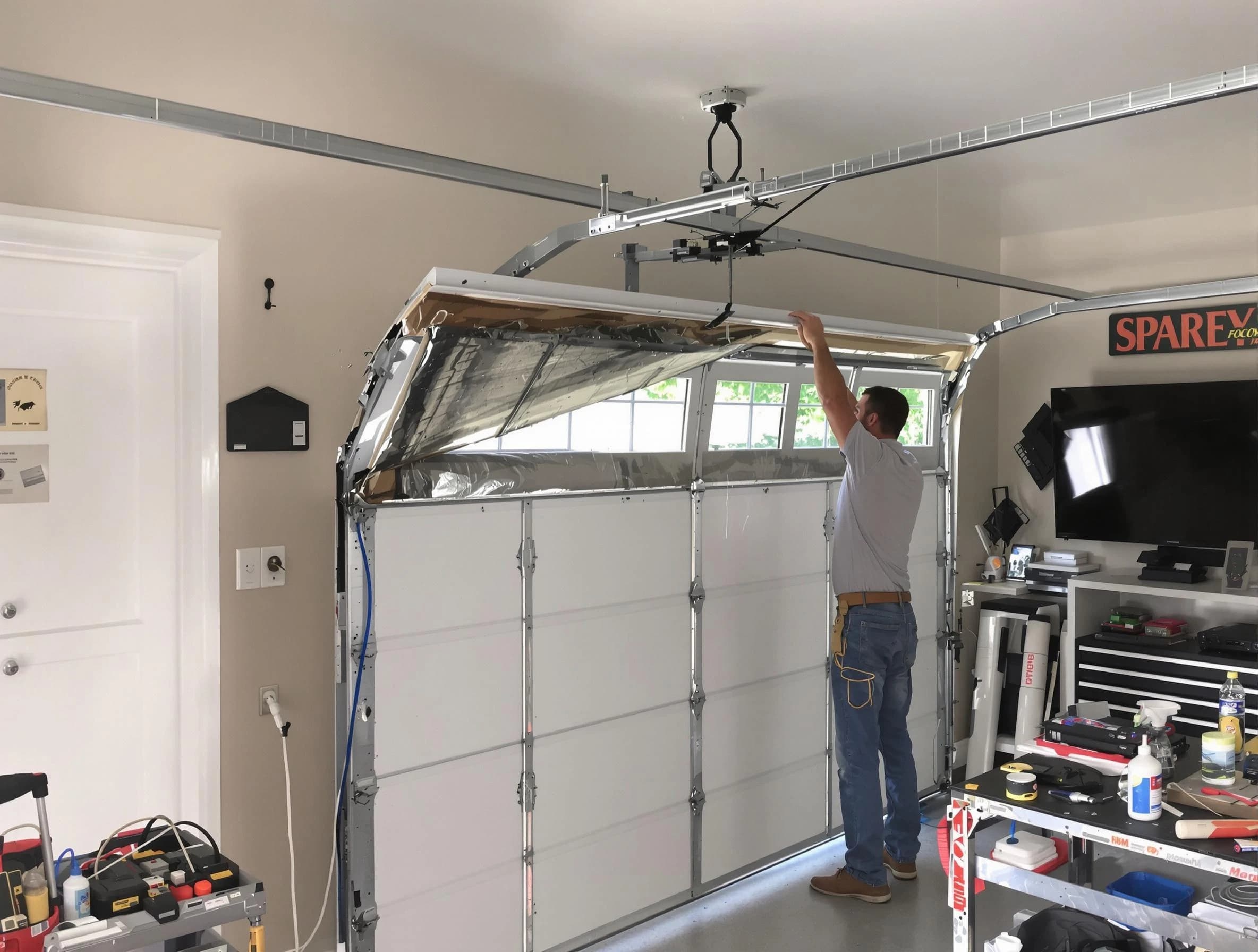 Garage door section replacement by Lexington Garage Door Repair in Lexington