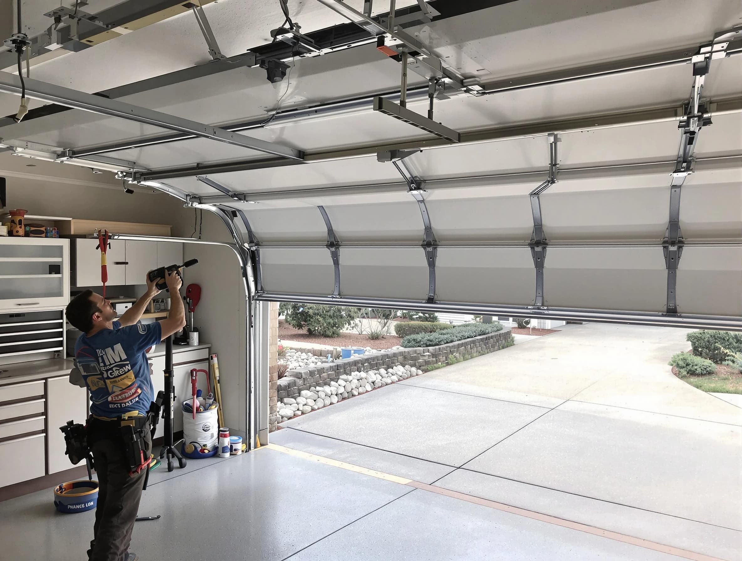 Garage door track repair service by Lexington Garage Door Repair in Lexington