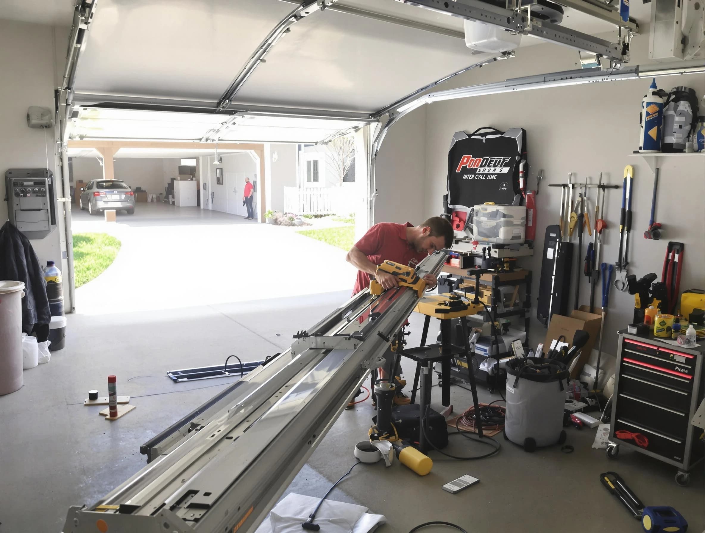 Lexington Garage Door Repair expert performing track repair in Lexington
